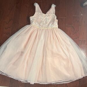 Bonnie Jean Pink Lace Formal Dress